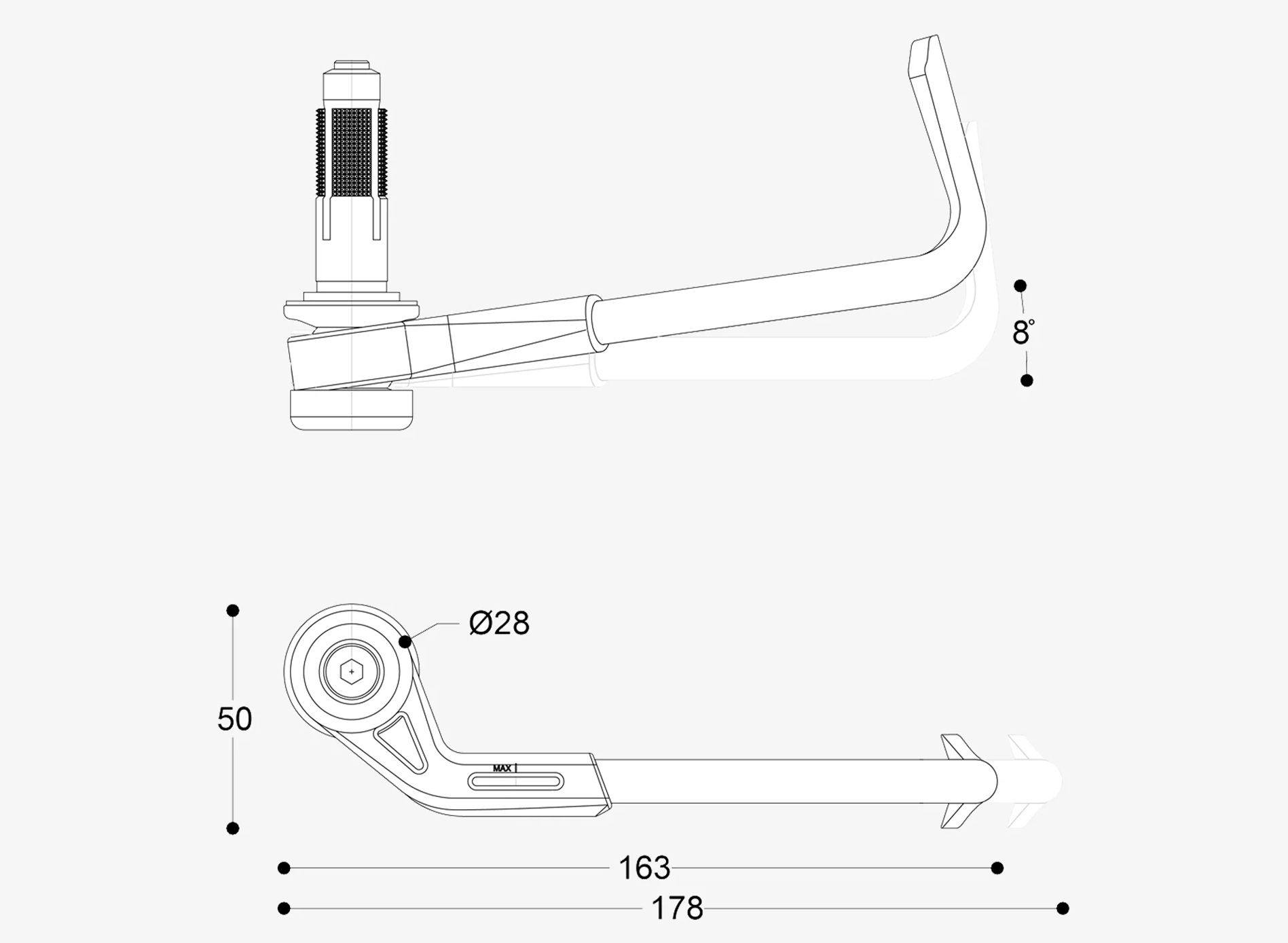 Barracuda lever protectors PRO-TECT VR|46 Racing - universal black