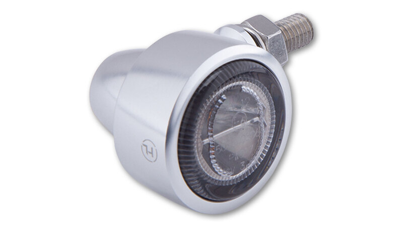 HIGHSIDER Pro Classic-X1 LED Indicator Housing Silver / Lens Smoke Gray (Pair), Front & Rear