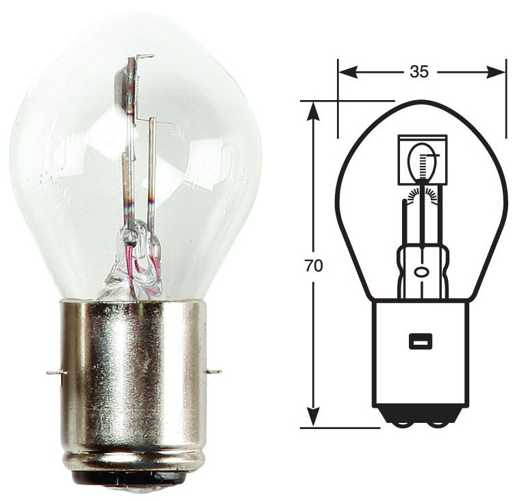 Ring bulb, incandescent lamp, 12 V, 35/35 W, BA20d