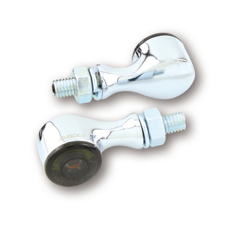 HIGHSIDER Pro Apollo Classic LED Indicator housing chrome / lens smoke gray (pair), front & rear