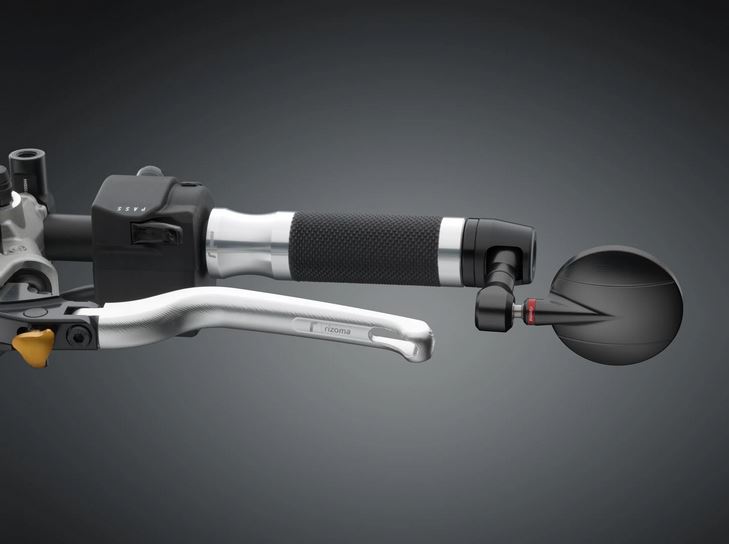 Handlebar end mirror RIZOMA "SPY-R" Ø 94.5 mm left or right for Vespa, black anodized