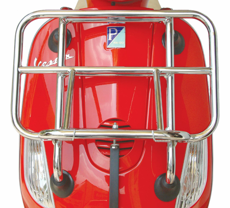 Luggage carrier front for Vespa LX /S 50-150cc, foldable, chrome