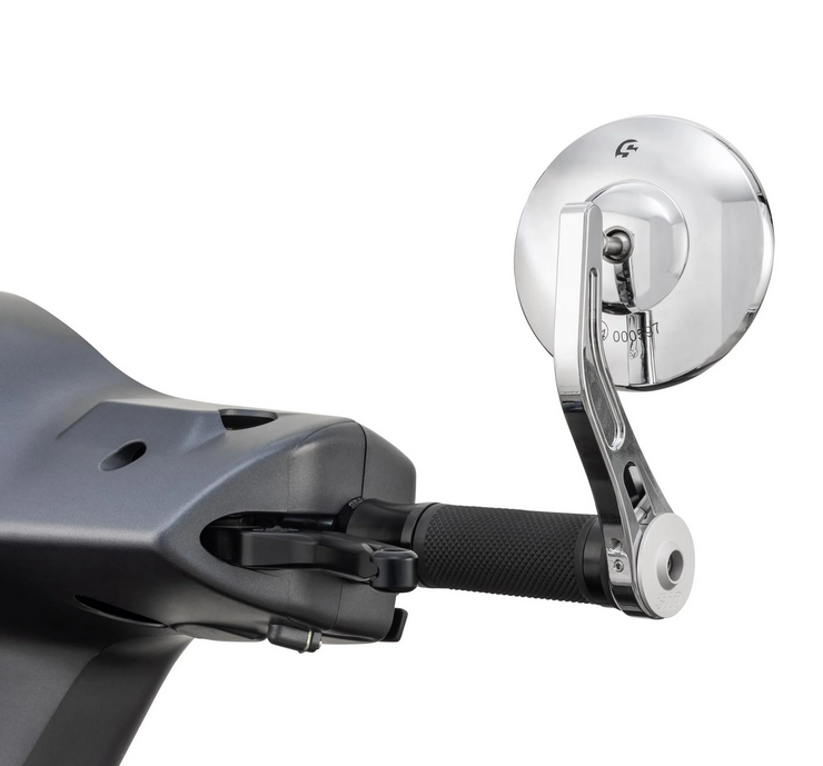Handlebar end mirror for Vespa, left or right, round, chrome