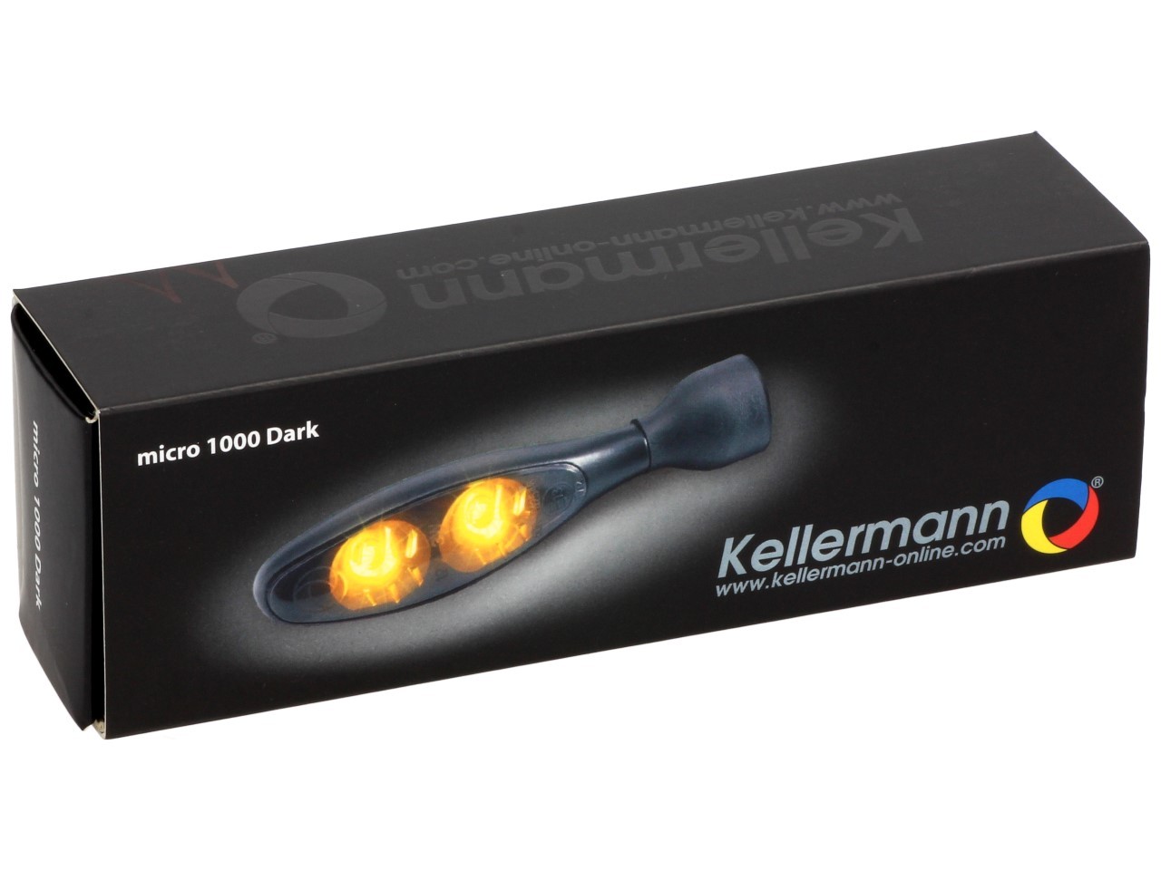 Kellermann turn signal, Micro 1000 LED Dark, steel, LED, V/H, L/R, 12 V, black satin, M8x20