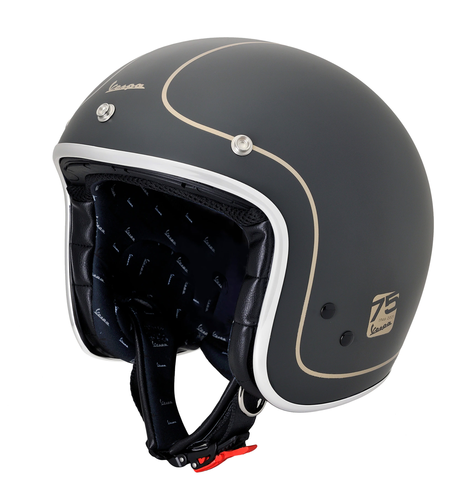 Vespa 75 years jet helmet, gray-gold