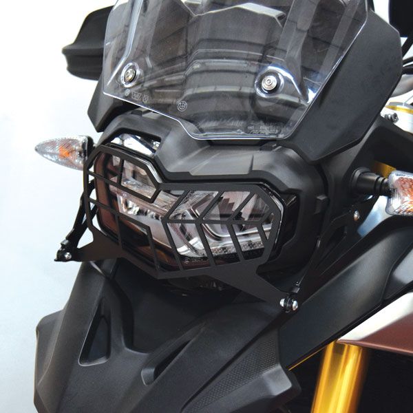 Headlight protection grille for BMW F 850 GS (18-22), stainless steel, black