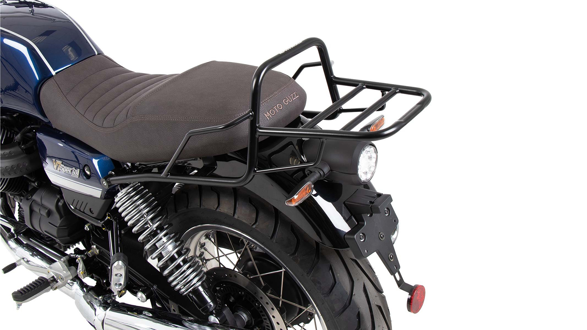 Tubular luggage rack Topcase carrier black for Moto Guzzi V7 850 Special/Stone/Centenario (21-24)
