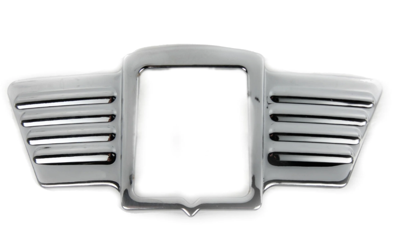 Cascade decorative wing for square PIAGGIO emblem, Mark I, for Vespa, plastic, chrome