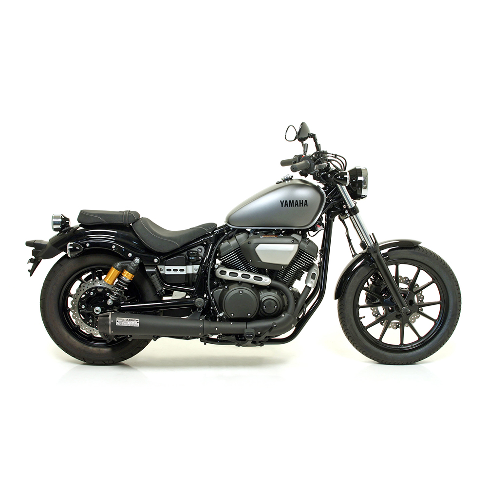 ARROW Auspuff REBEL DARK für Yamaha XV950R 2014-2016, Edelstahl schwarz