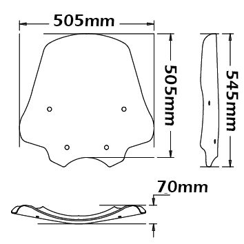 High windshield - height 545 mm for BMW R 1200 R (06-10)