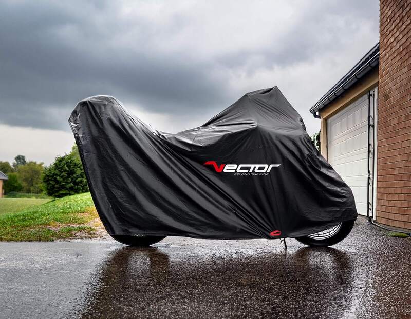 VECTOR H2O Inner/outer tarpaulin for motorcycle/scooter with topcase high windshield - Black