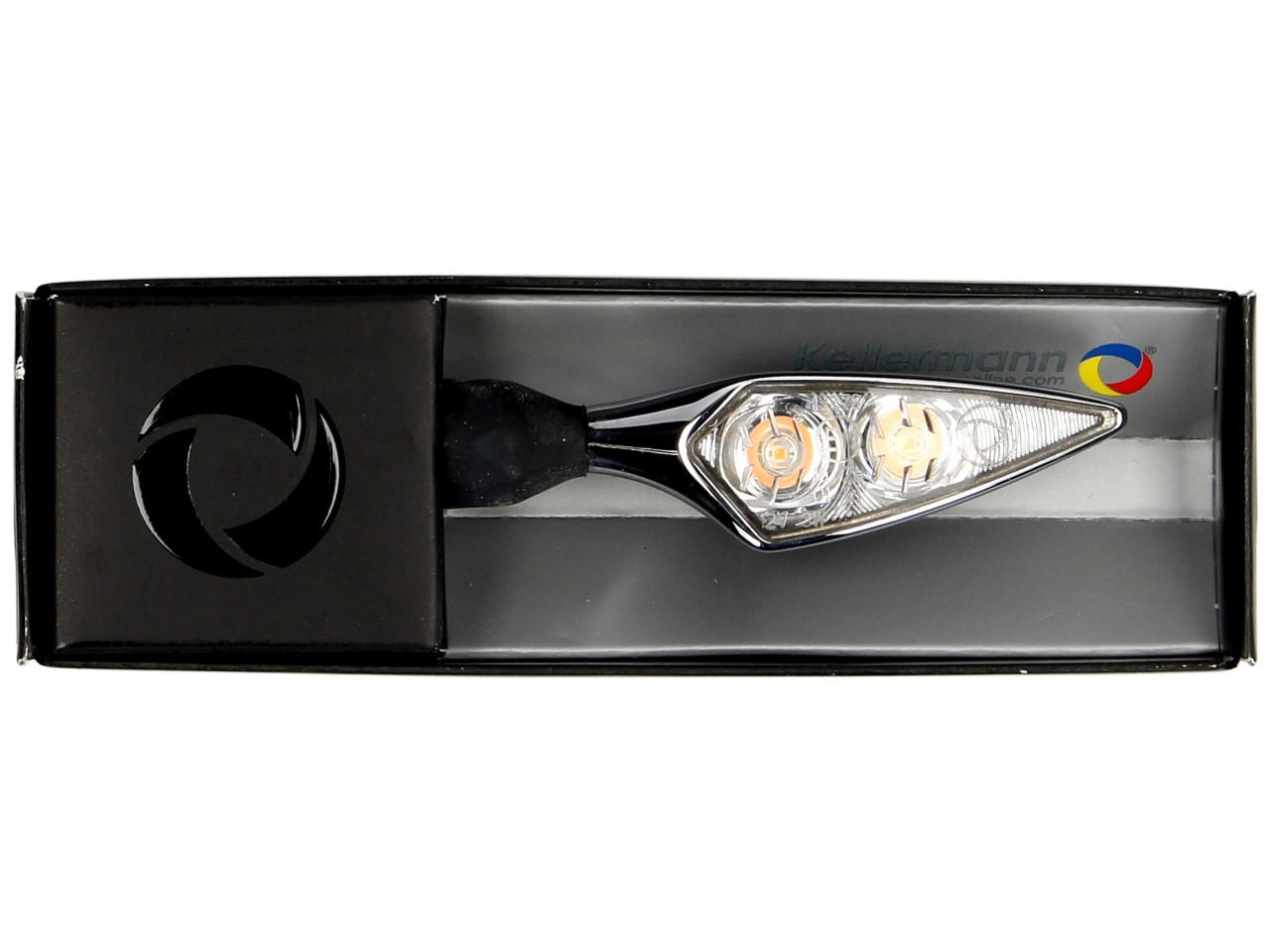 Kellermann turn signal, Rhombus Extreme, Alu, LED, VL/HR, 12 V, shiny chrome, M8x20, E-tested