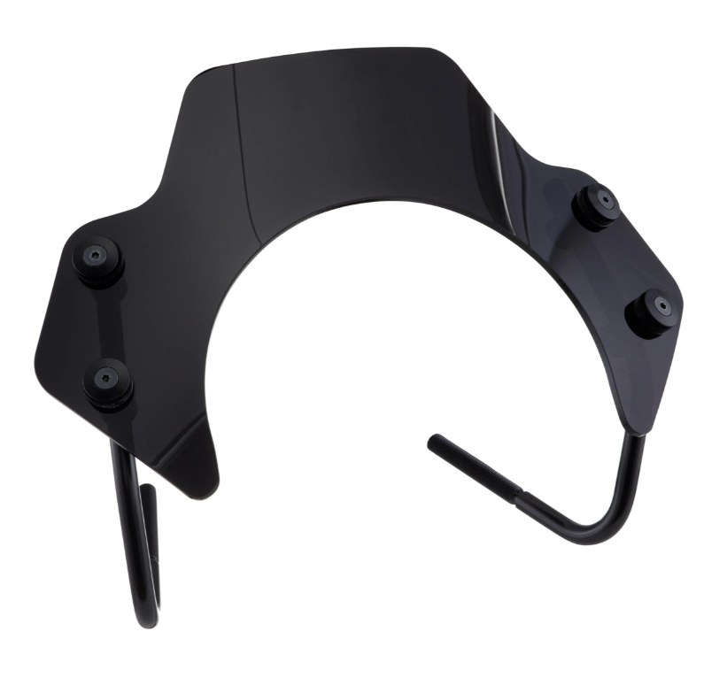 Flyscreen for Vespa Primavera/Elettrica 50-150cc 2T/4T, black holders, black tinted