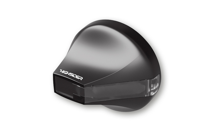 HIGHSIDER Pro Flight LED handlebar end indicators housing black / lens smoke gray (pair), front
