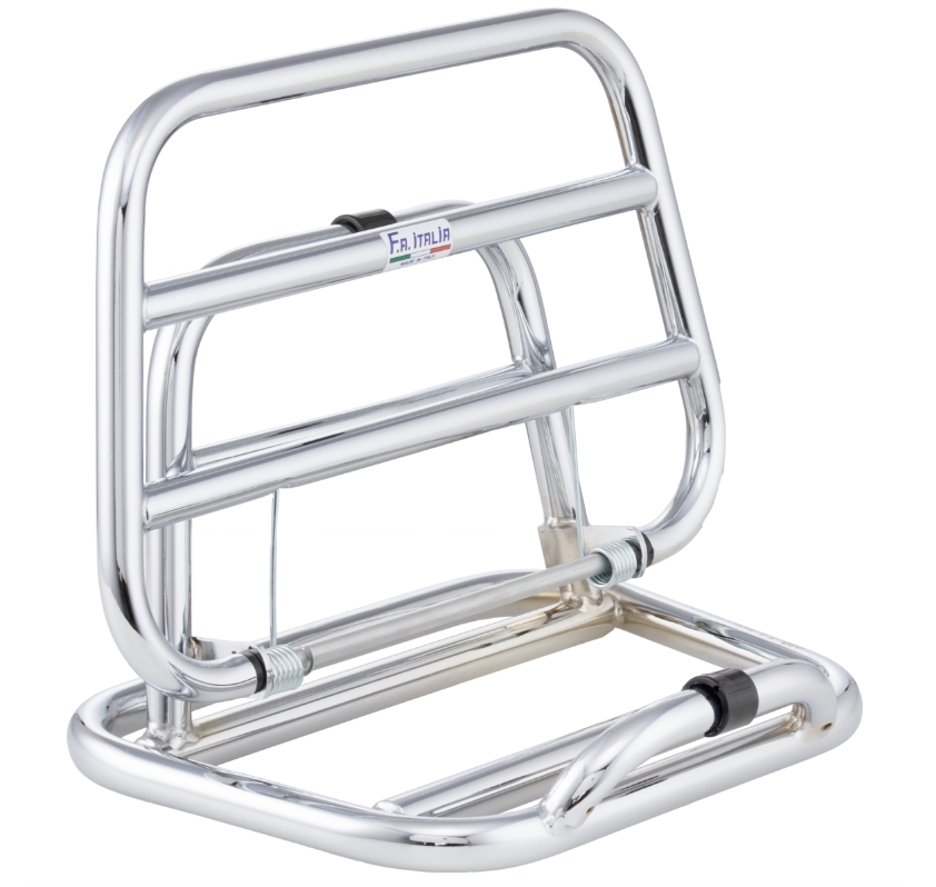 Rear luggage rack for Vespa 946 3V i.e. 125cc, foldable, chrome