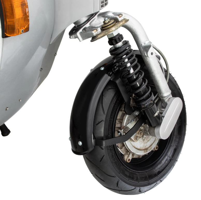 Mudguard 2.0 Garelli EVO II for Vespa PX 80-200cc, GRP black, bracket black