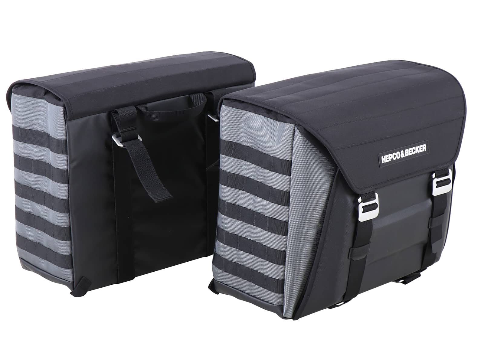 Side bag set Xtravel Basic incl. 2x universal adapter plate for tubular side case carrier