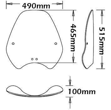 Medium windshield, tiltable for BMW R 1150 R /R 850 R (99-06), clear