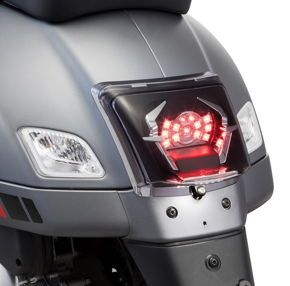 Frame taillight conversion for Vespa GTS/GTS Super/GTV 125-300cc ('14-'18), chrome