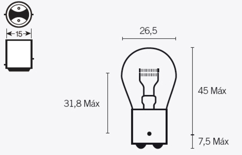 Tecnium S25 bulbs 12V 21/5W - x10