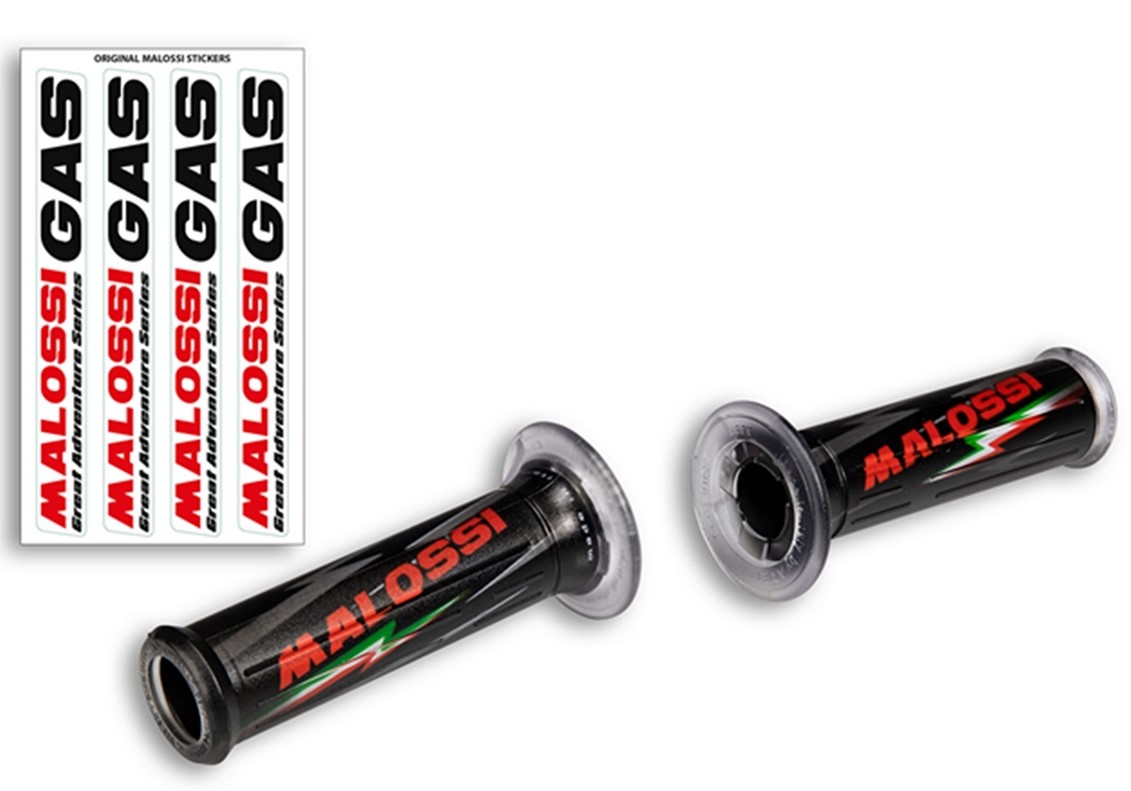 Grips MALOSSI for Vespa GTS/GTS Super/GT/GT L 125-300cc, black, with handlebar end opening