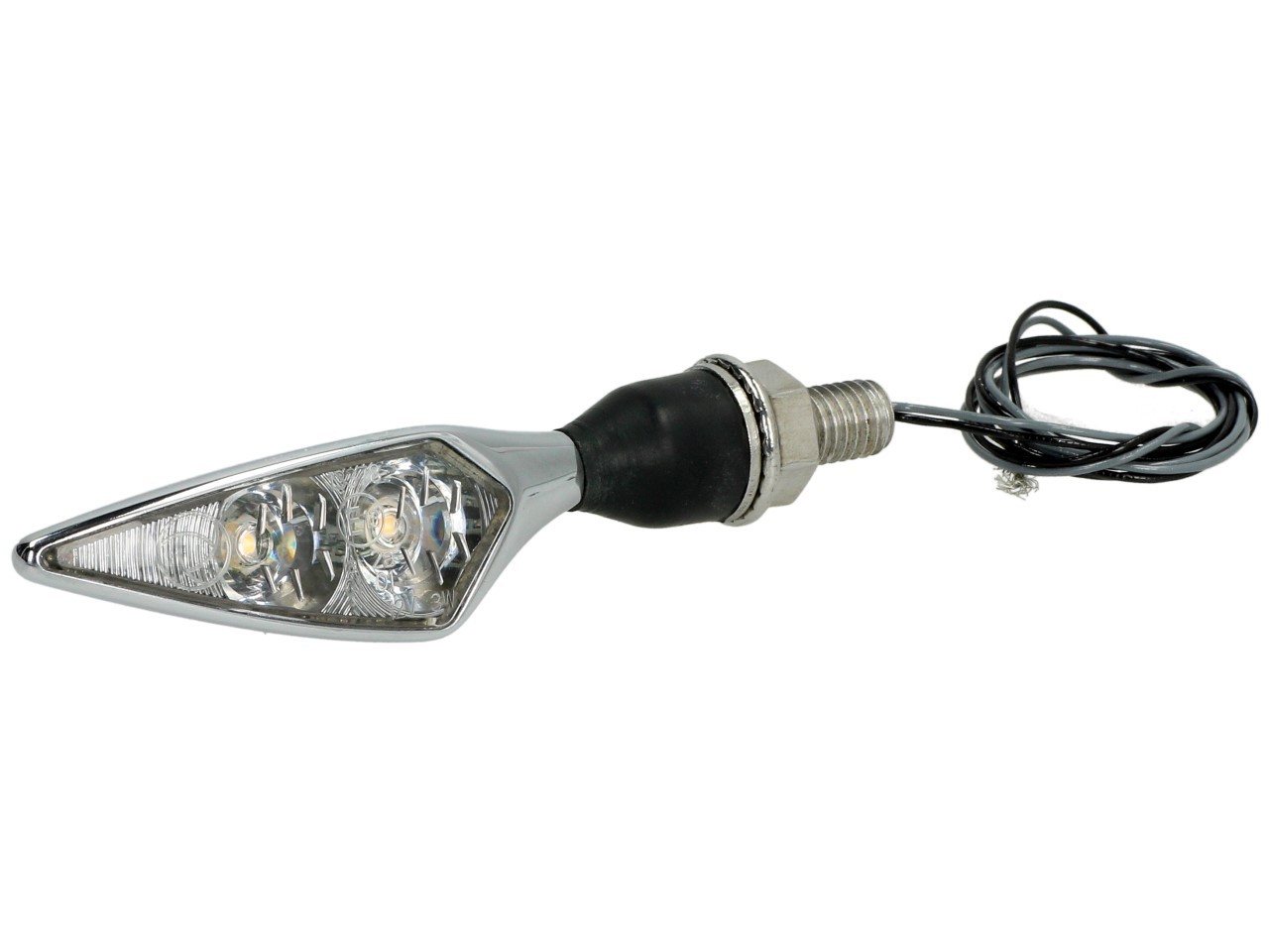 Kellermann turn signal, Rhombus Extreme, steel, LED, VR/HL, 12 V, shiny chrome, M8x20, E-tested