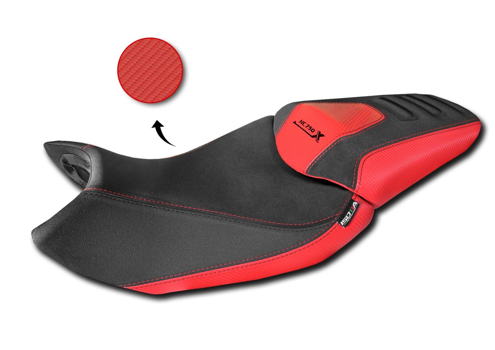 Comfort seat cover for Honda NC 750 X (21-24) black/red