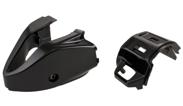 Cover switch unit, right/left, front/rear for Vespa Primavera/Sprint, black glossy