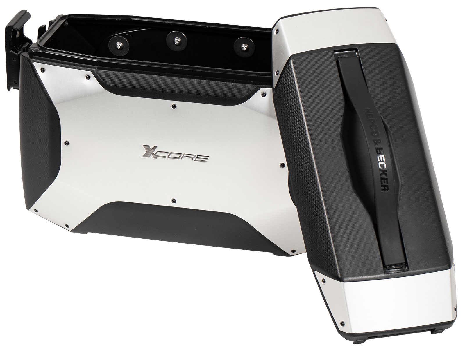 Xcore side case set silver for C-Bow carrier Hepco & Becker