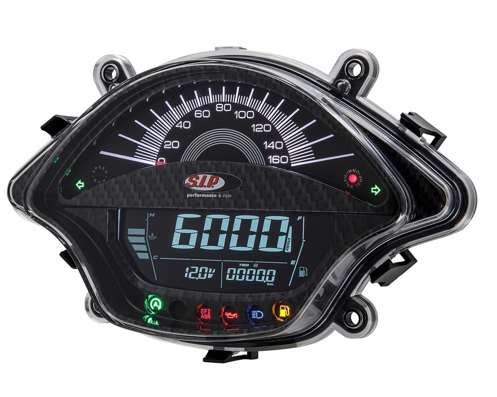 Tachometer/Speedometer for Vespa GTS/GTS Super 300cc FL ('14-), carbon-look
