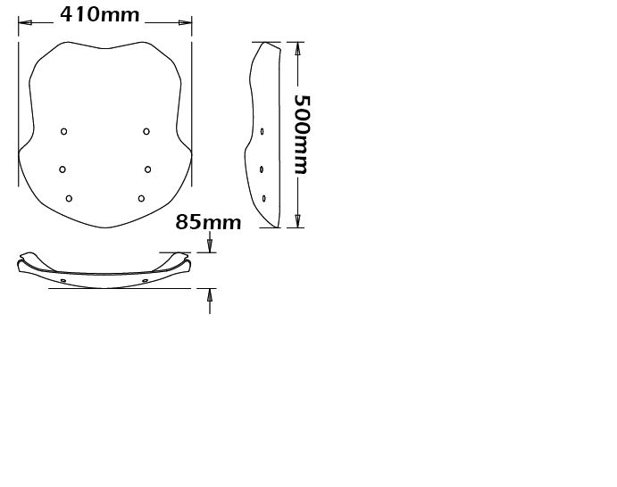 High windshield and anti-glare spoiler for BMW R 1200 R (15-18), transparent