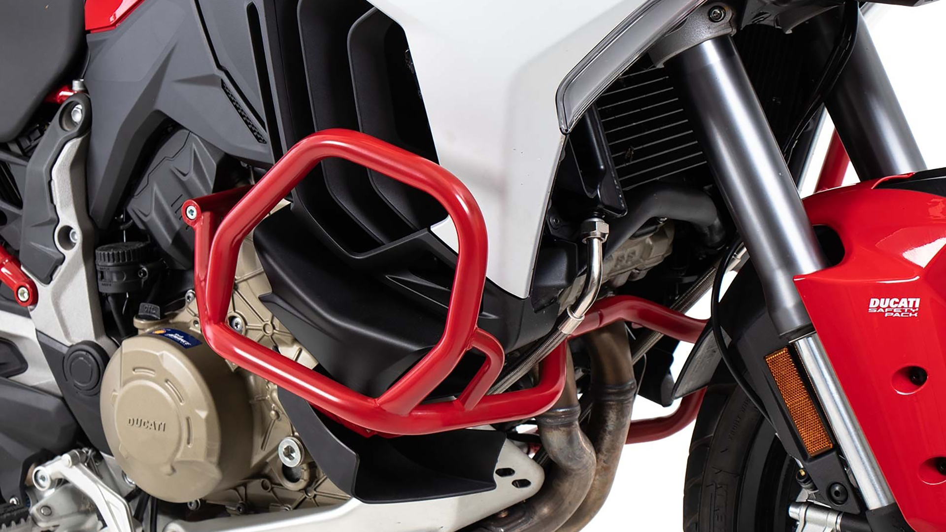 Engine guard red for Ducati Multistrada V4/S/S Sport/Pikes Peak (21-24) /Rally (23-24)