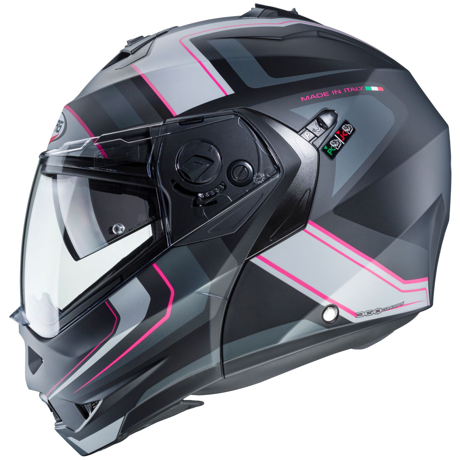 Caberg Helmet Duke II Tour, matte black / anthracite fuchsia