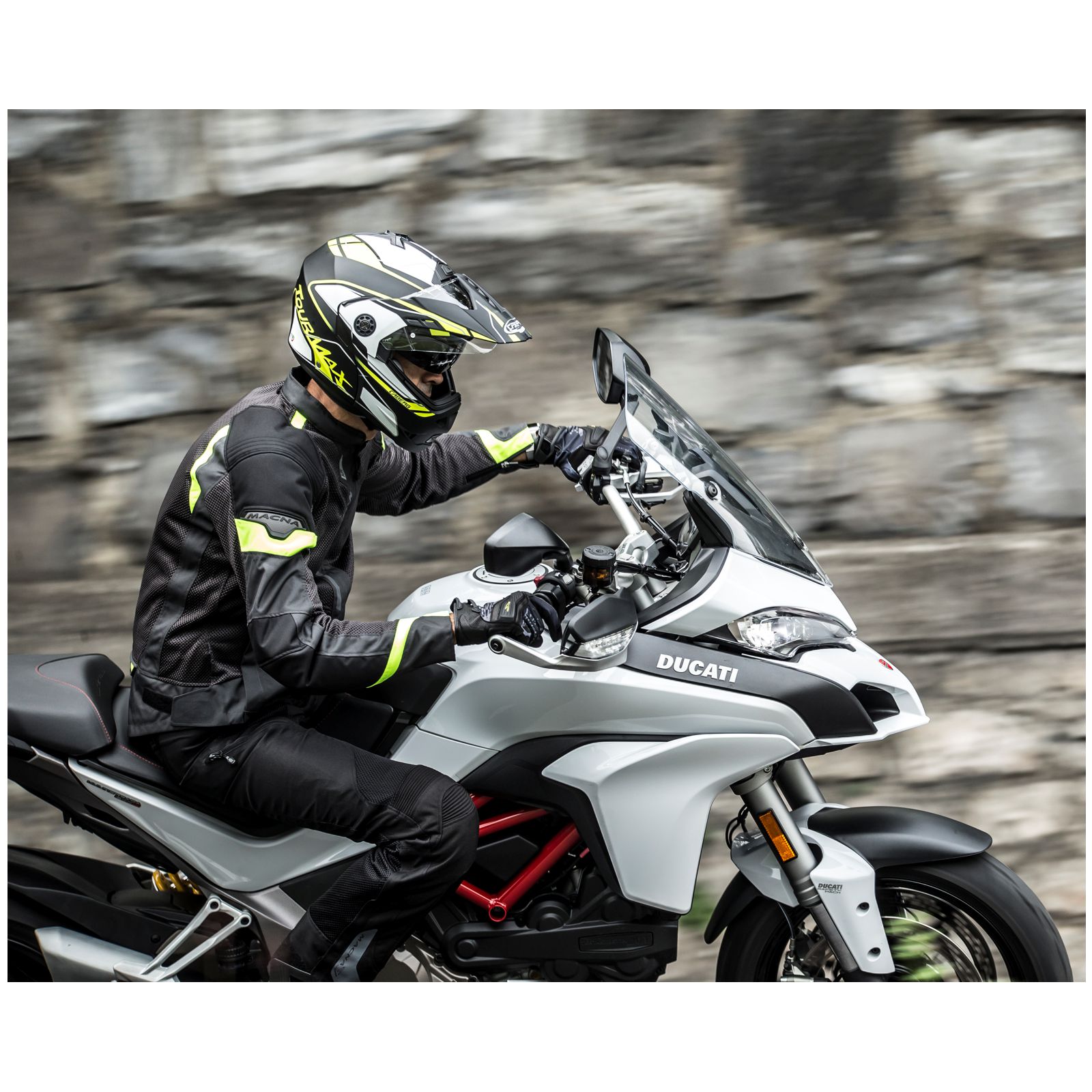 Caberg helmet Tourmax Marathon, matte black / white yellow