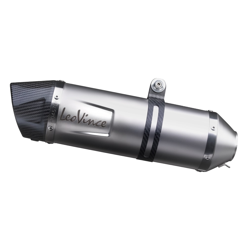 LeoVince exhaust system SBK LV One Evo 2, stainless steel, slip on for Piaggio MP3 400 / 500