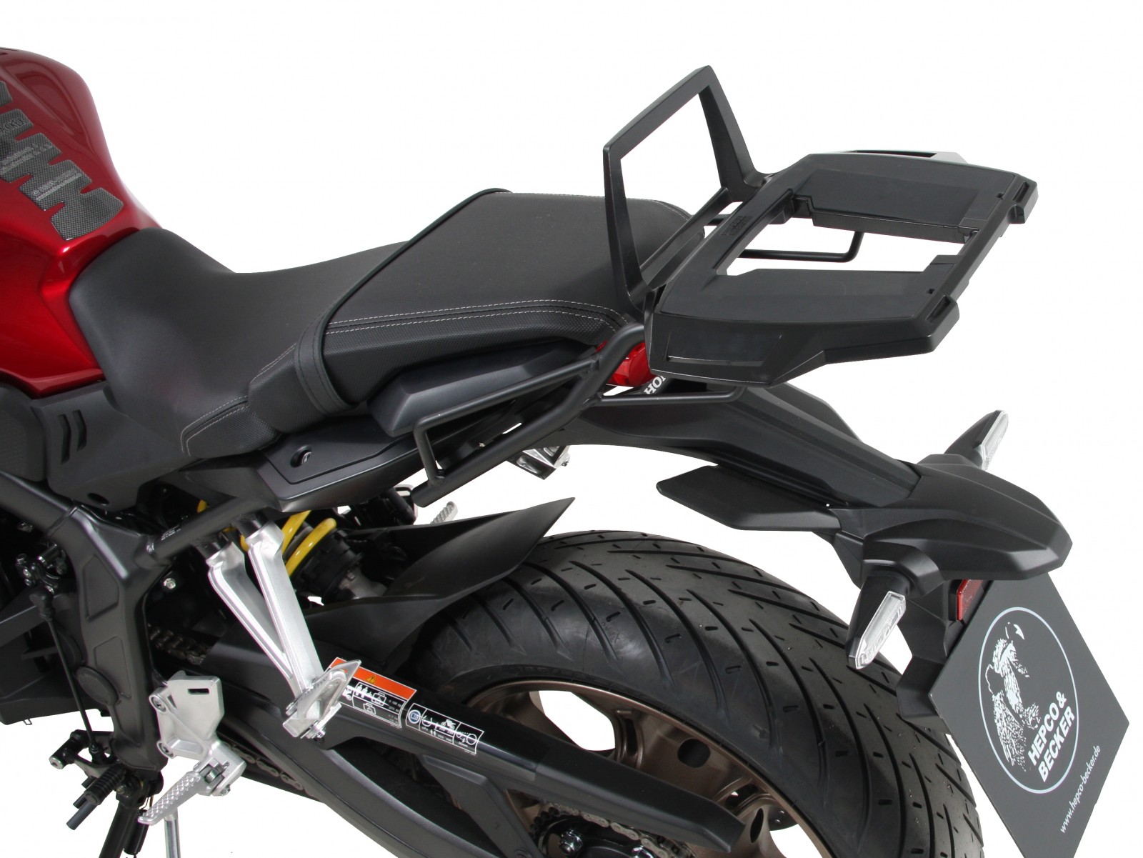 Alurack top case carrier black for Honda CB 650 R (19-20) Hepco & Becker