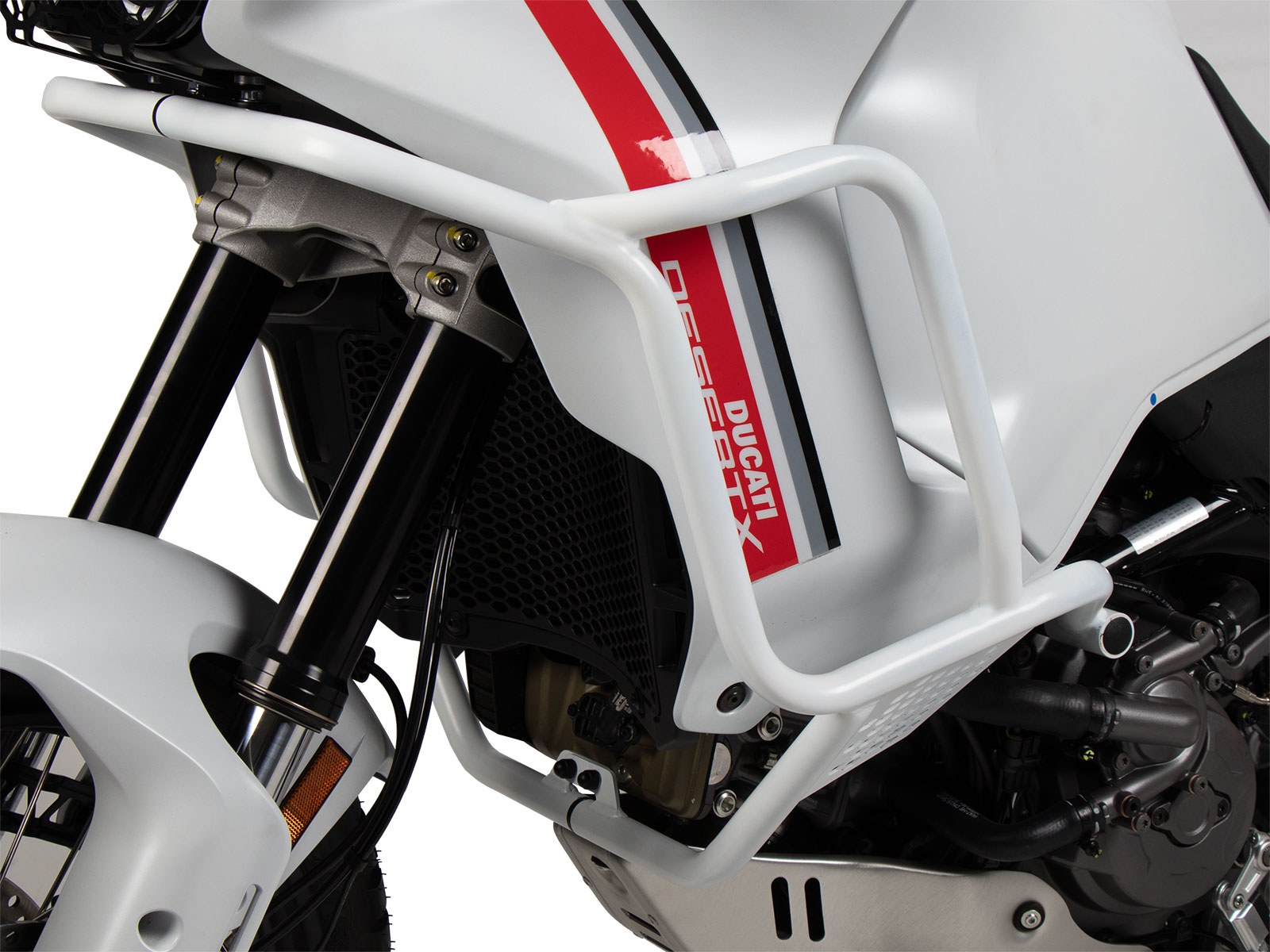 Tank protection bar white for Ducati Desert X Rally (24-) Hepco & Becker