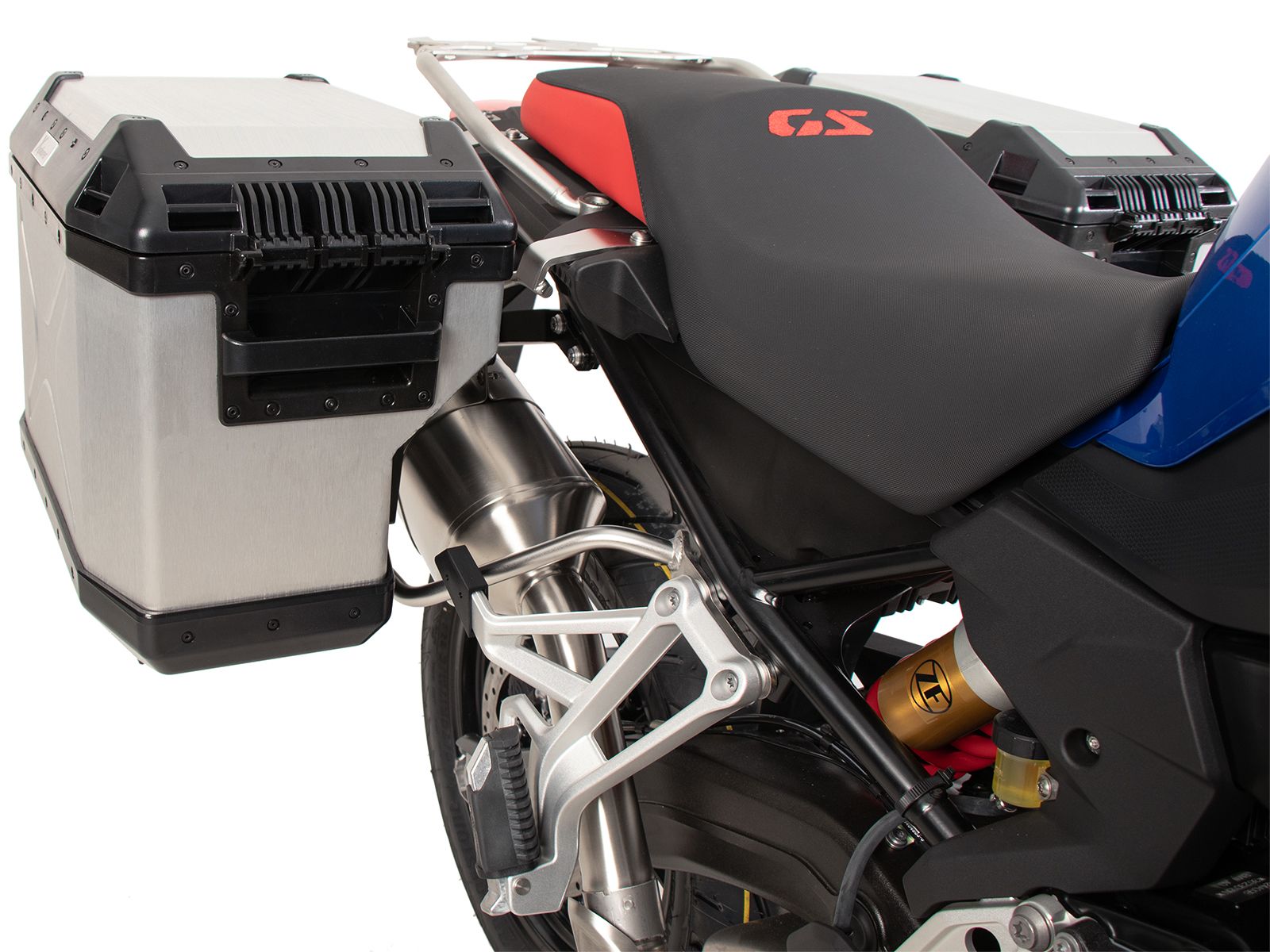 Case carrier set Cutout stainless steel carrier incl. case set Xplorer Cutout silver for BMW F 800 GS (24-)