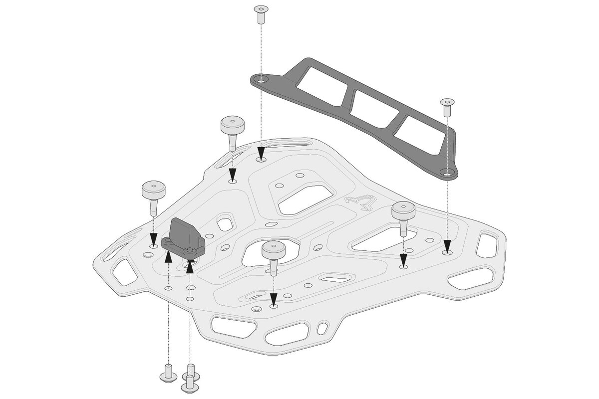 SW-Motech adapter kit for ADVENTURE-RACK luggage carrier for Givi/Kappa monolock top cases