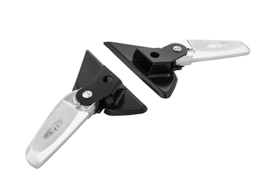 Footrests right and left for Vespa LX /LXV /S 50-150cc, black/chrome