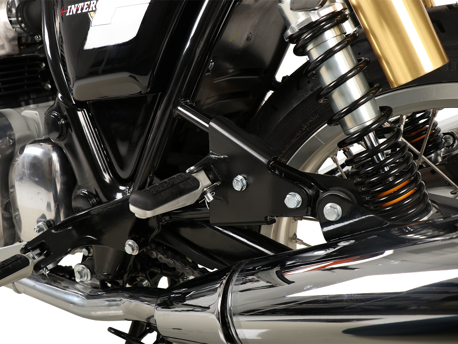 Pillion footrest relocation black for Royal Enfield Interceptor (2018-)
