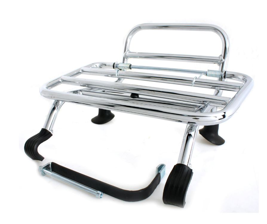 Luggage rack front for Vespa GTS/GTS Super/GTV/GT 60/GT/GT L 125-300ccm, foldable, chrome