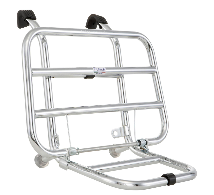Luggage rack front for Vespa PX 80-200cc, foldable, chrome