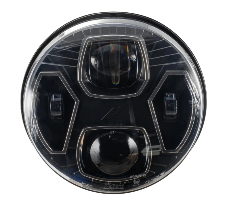 Headlight ZELIONI Black Edition LED for Vespa GTS/GTS Super HPE 125-300 (19-22), black/chrome