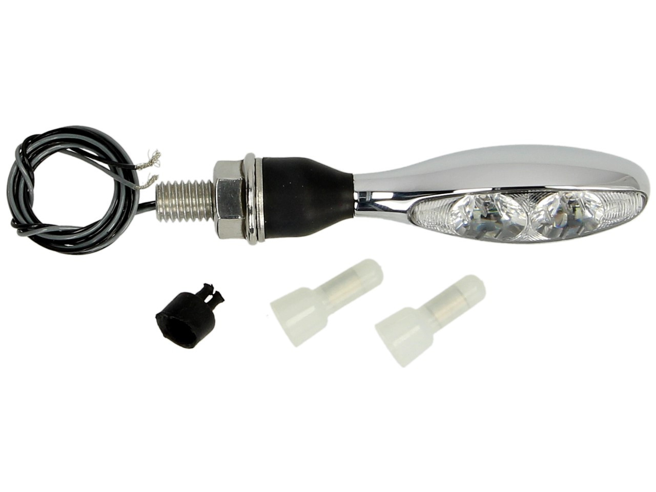 Kellermann turn signal, Micro 1000 Extreme, steel, LED, V/H, L/R, 12 V, shiny chrome, M8x20