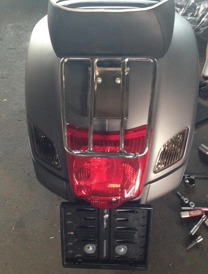 Rear luggage rack 70's for Vespa GTS/GTV/GT 125-300cc 4T LC, chrome