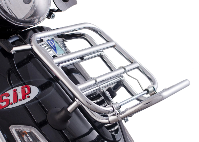 Cascade decorative wing for square PIAGGIO emblem, Mark I, for Vespa, plastic, chrome