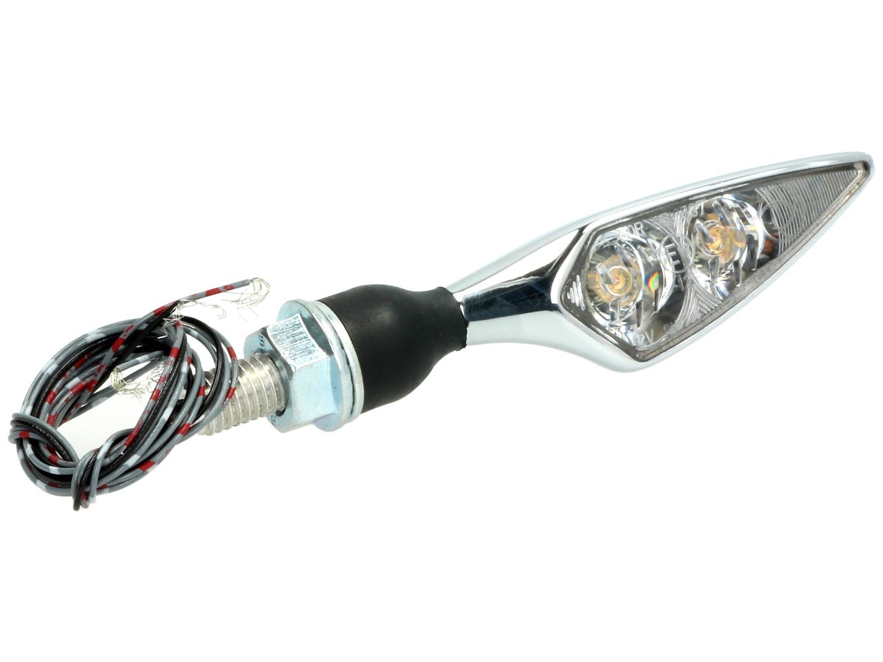 Kellermann turn signal, rear and brake light, Rhombus DF, steel, LED, HR, 12 V, shiny chrome, M8x20