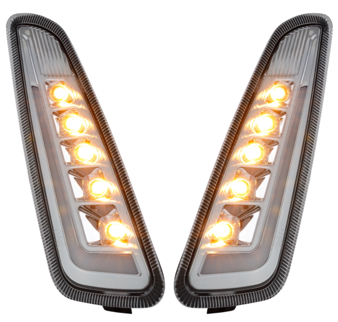 Turn signal kit front left/right for Vespa Primavera/Sprint 50cc 2T/4T, clear