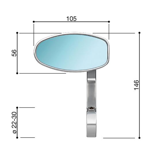Handlebar end mirror RIZOMA "REVERSE RETRO" left or right for Vespa, bronze anodized